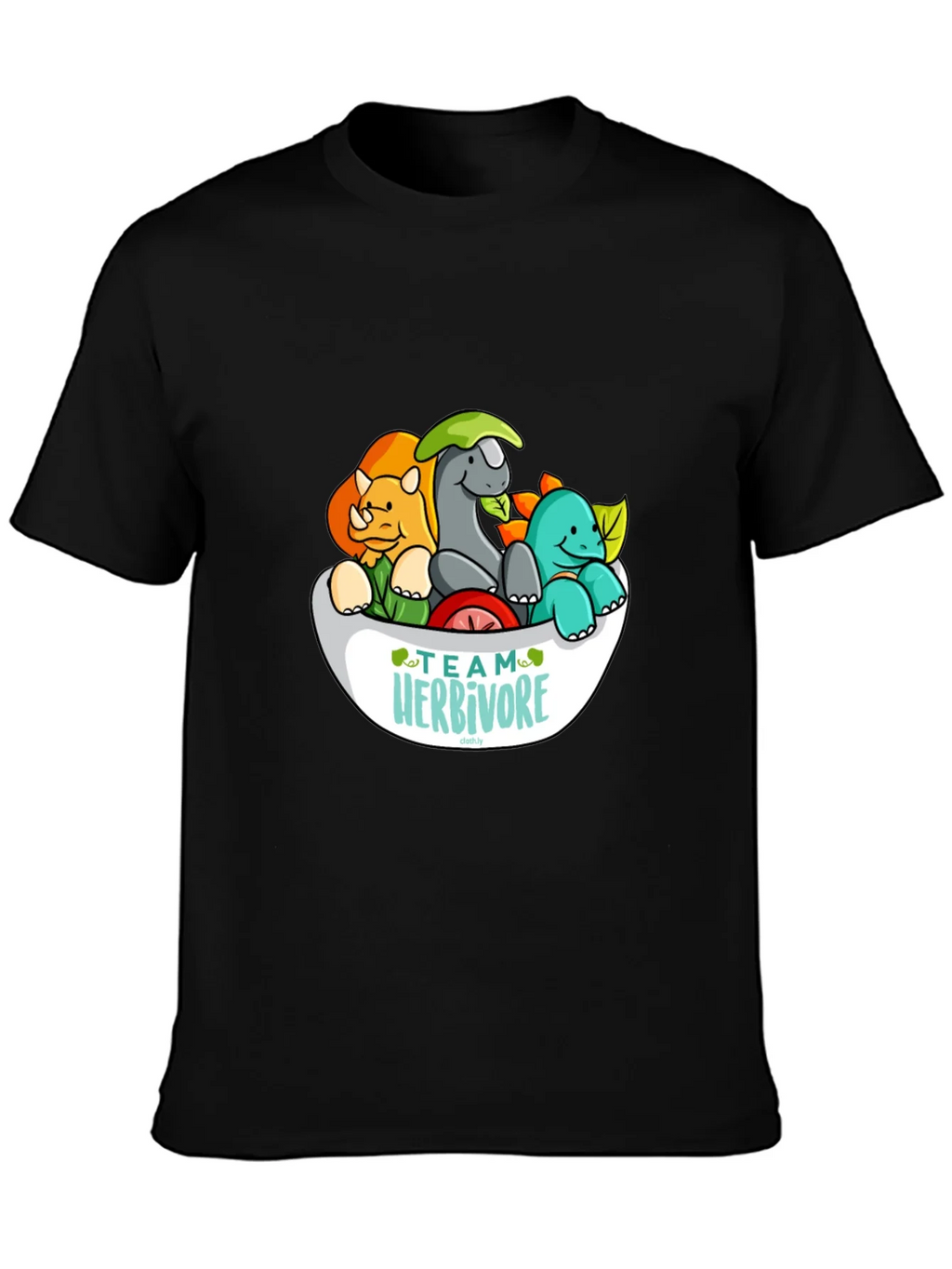 Team Herbivore Cartoon Dinosaur T-Shirt product image 3