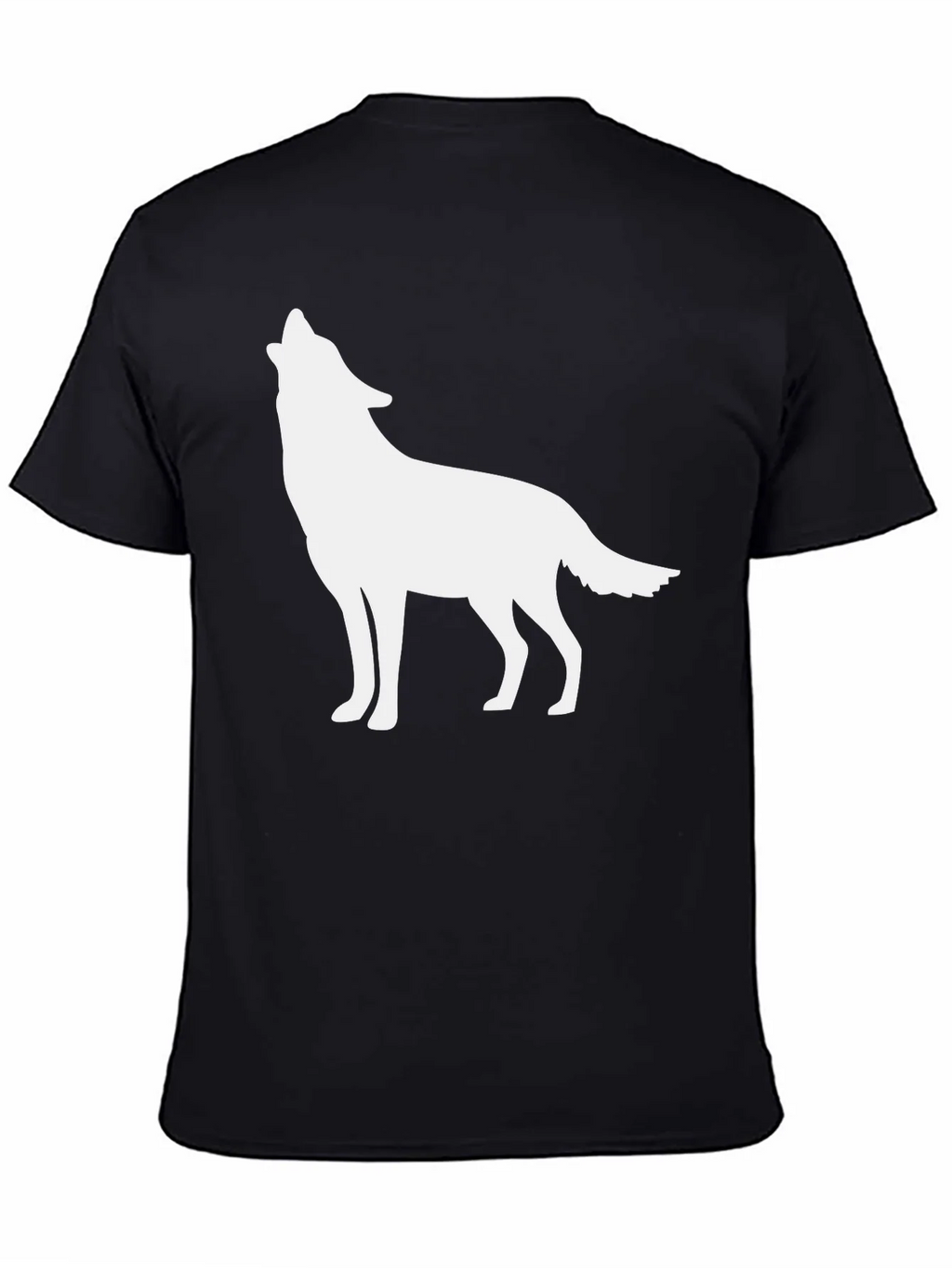 Mens Black T-shirt with Wolf Silhouette product image 4