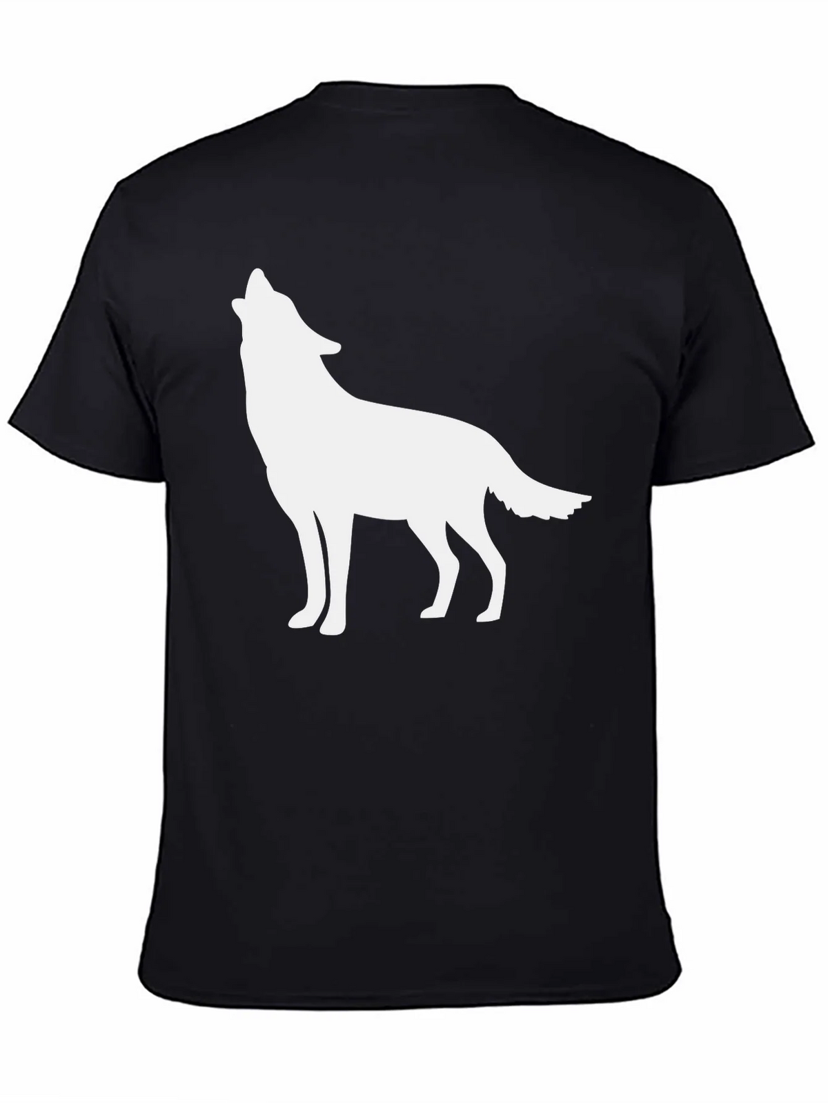 Mens Black T-shirt with Wolf Silhouette product image 4