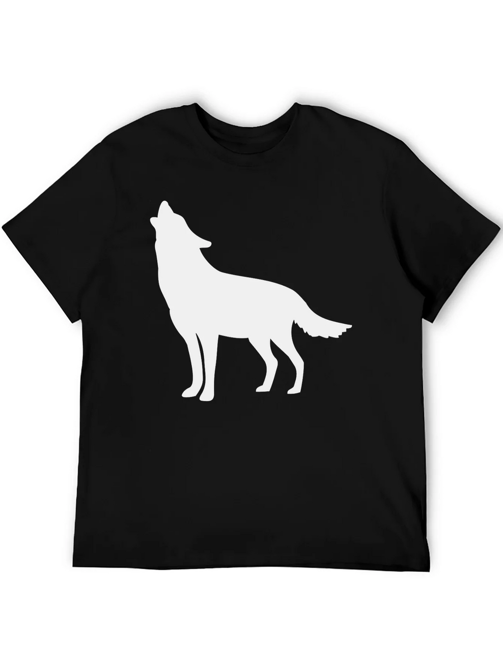 Mens Black T-shirt with Wolf Silhouette product image 5