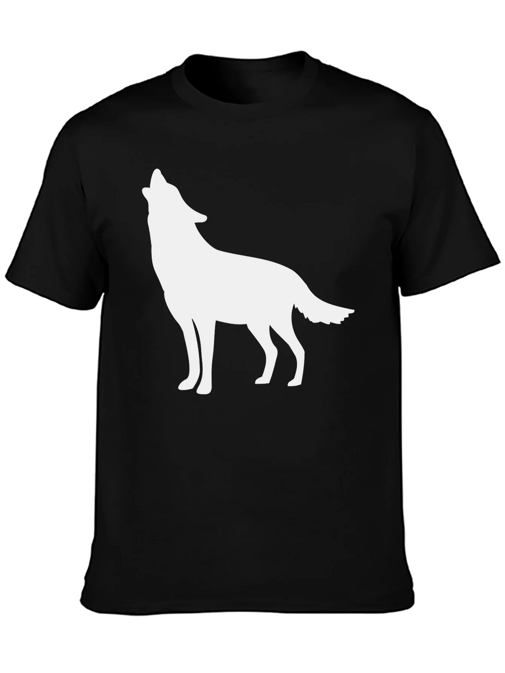 Mens Black T-shirt with Wolf Silhouette product image 3