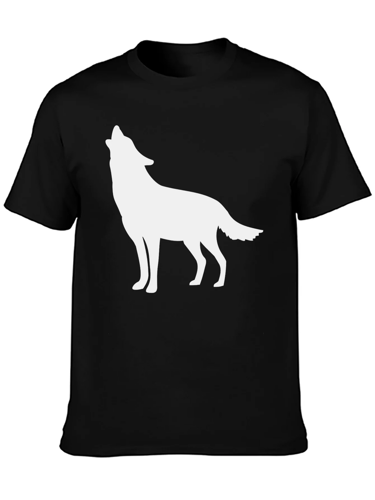 Mens Black T-shirt with Wolf Silhouette product image 3