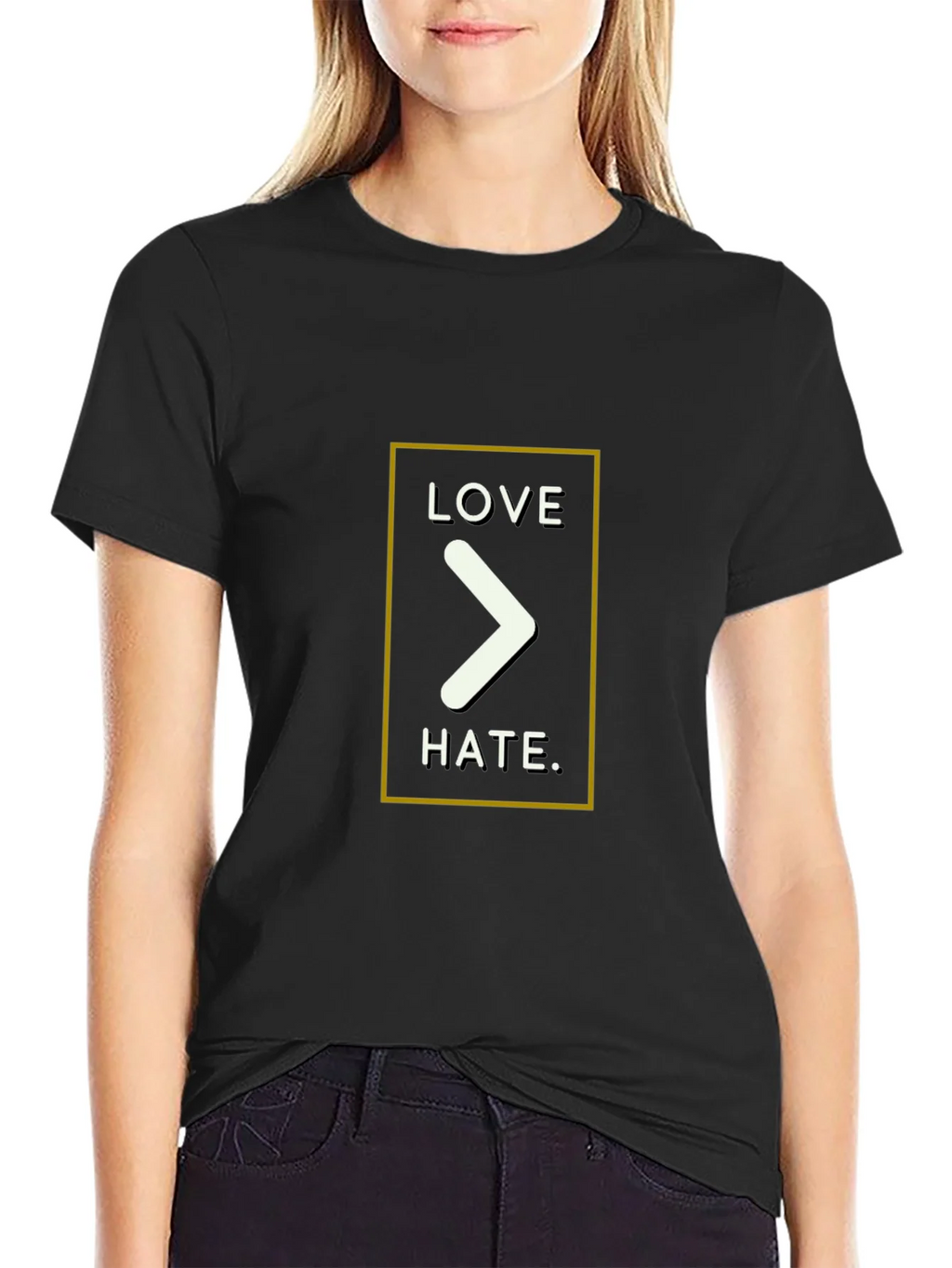 Love Over Hate Graphic Tee - Black product image 5