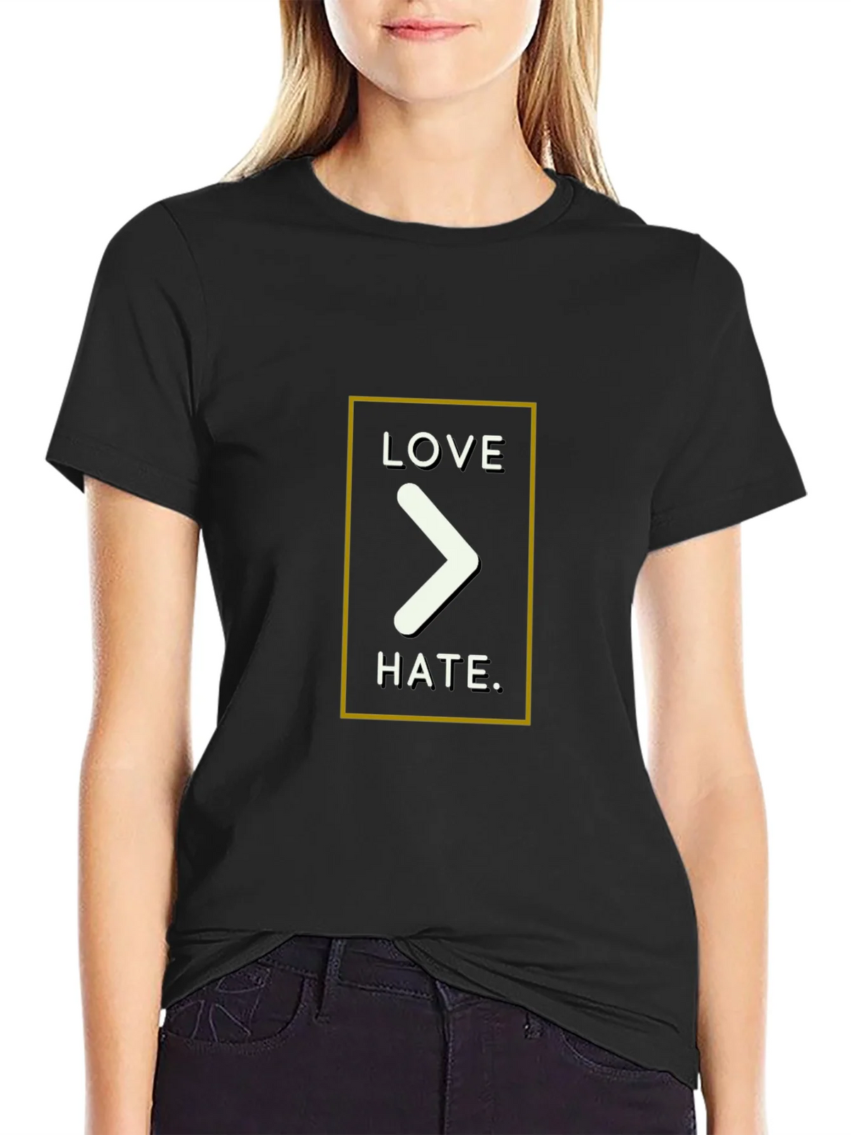 Love Over Hate Graphic Tee - Black product image 5