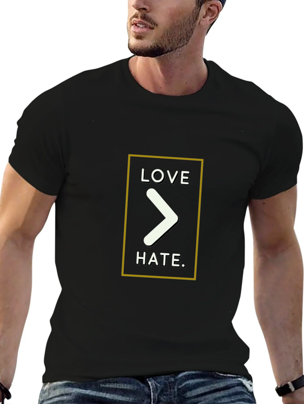 Love Over Hate Graphic Tee - Black product image 9