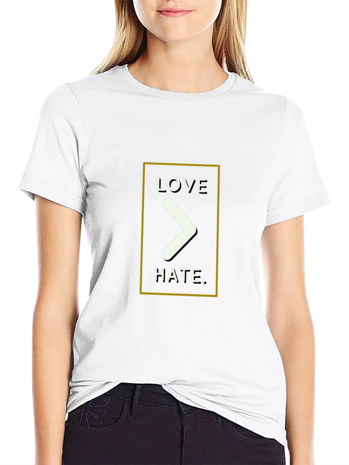 Love Over Hate Graphic Tee - Black product image 11