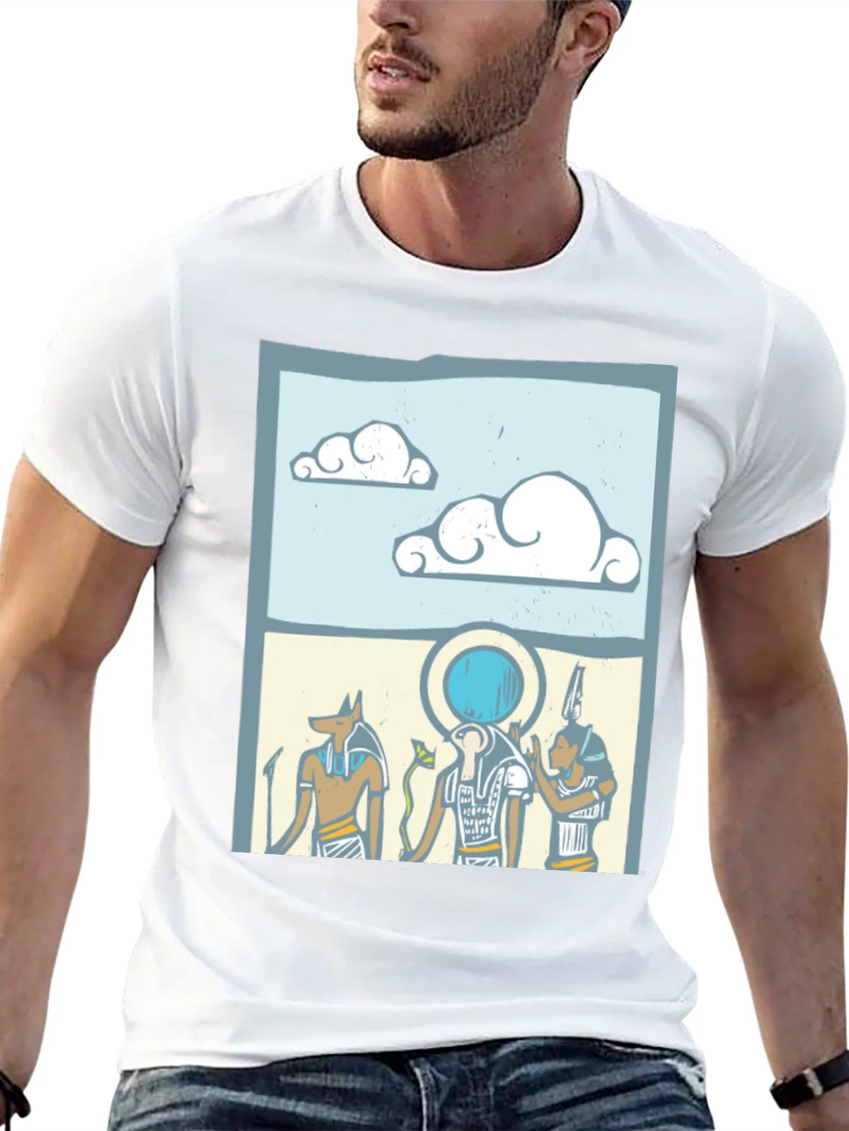 Egyptian Gods Graphic Print Black T-Shirt product image 4