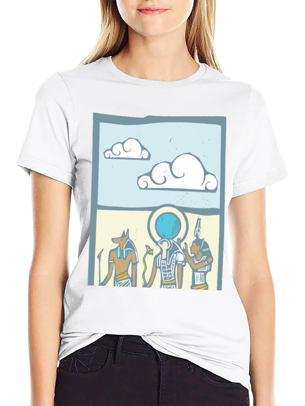 Egyptian Gods Graphic Print Black T-Shirt product image 11