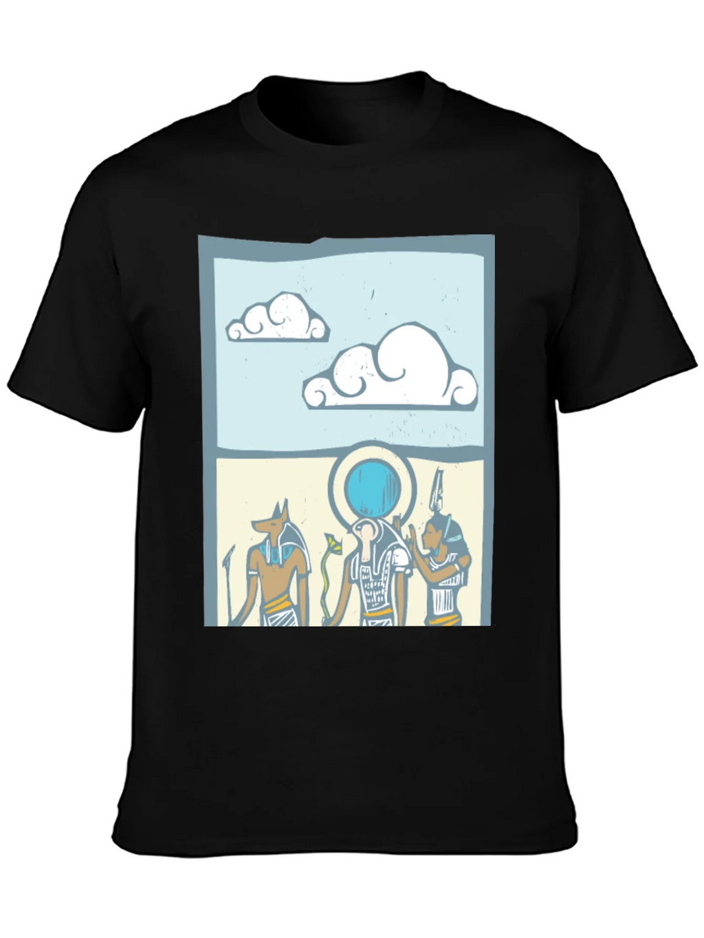 Egyptian Gods Graphic Print Black T-Shirt product image 6