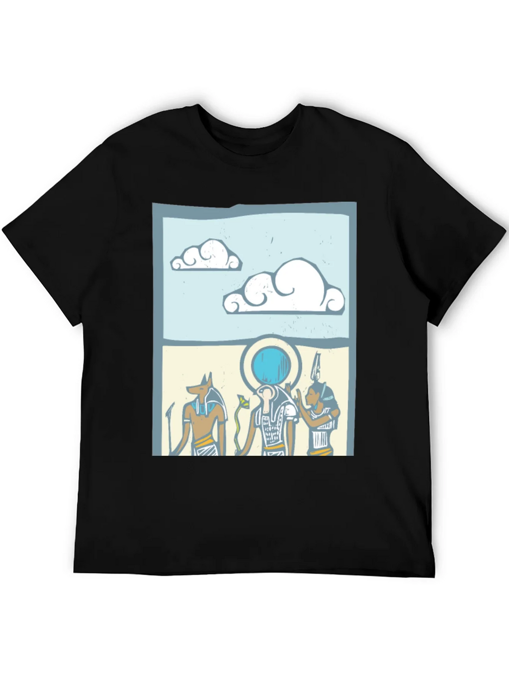 Egyptian Gods Graphic Print Black T-Shirt product image 8