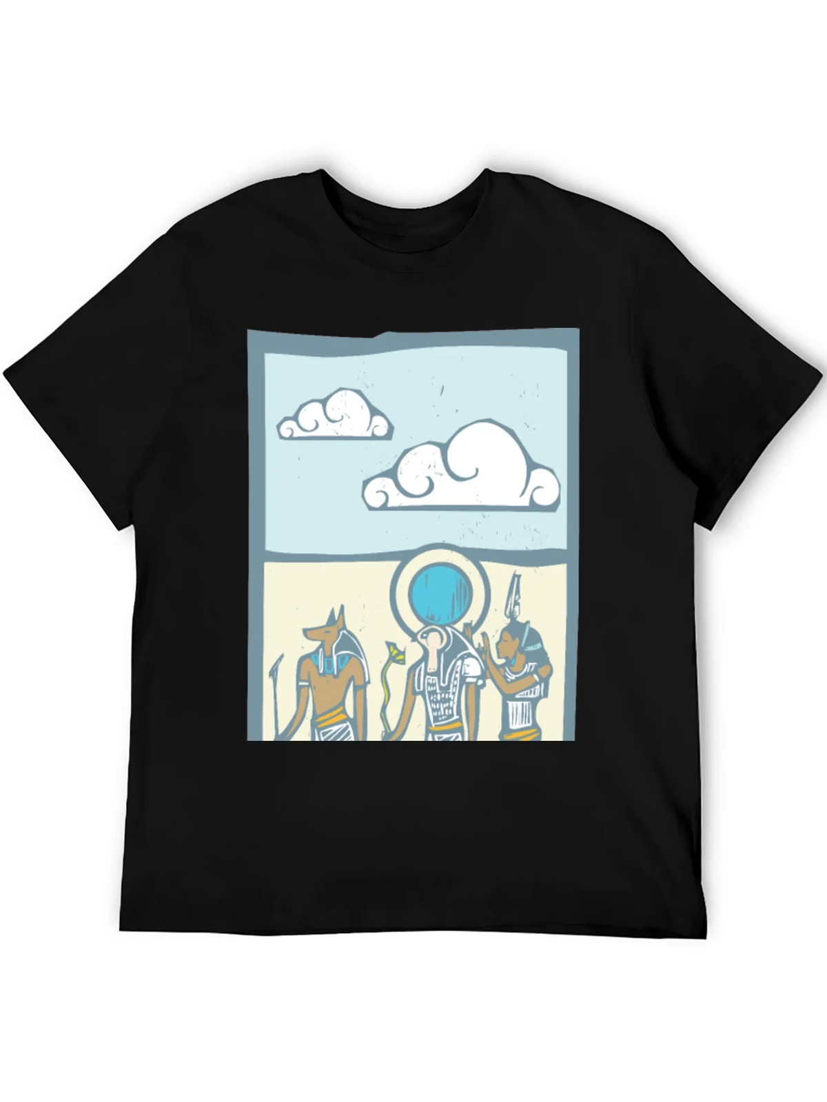 Egyptian Gods Graphic Print Black T-Shirt product image 8