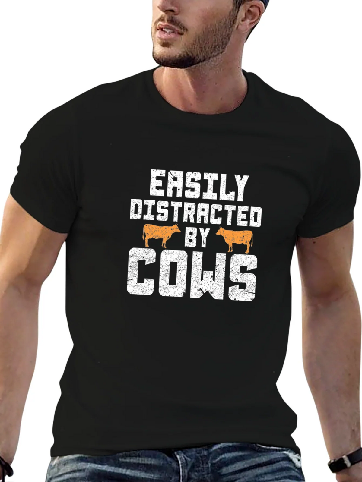 Easily Distracted By Cows Graphic Tee product image 6