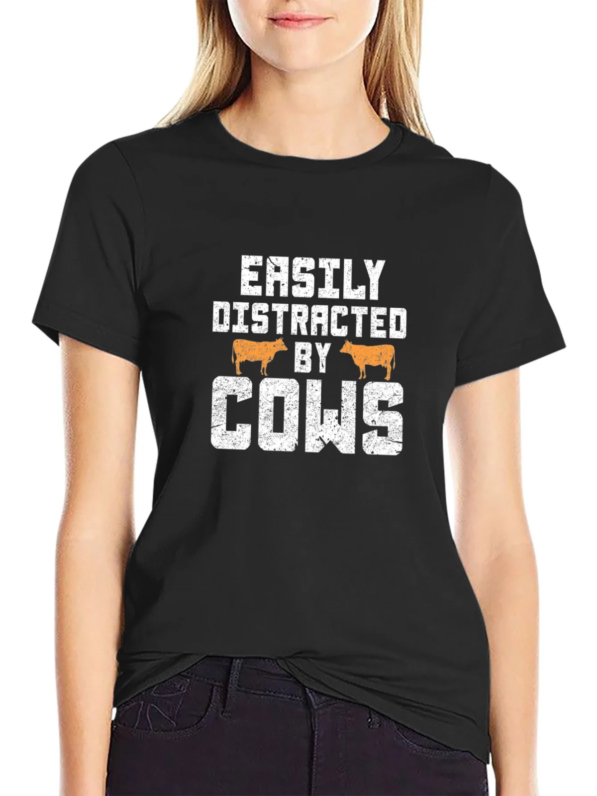 Easily Distracted By Cows Graphic Tee product image 2