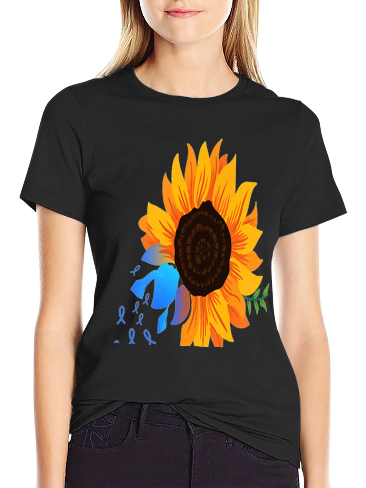 Sunflower Awareness Ribbon Graphic Tee product image 2