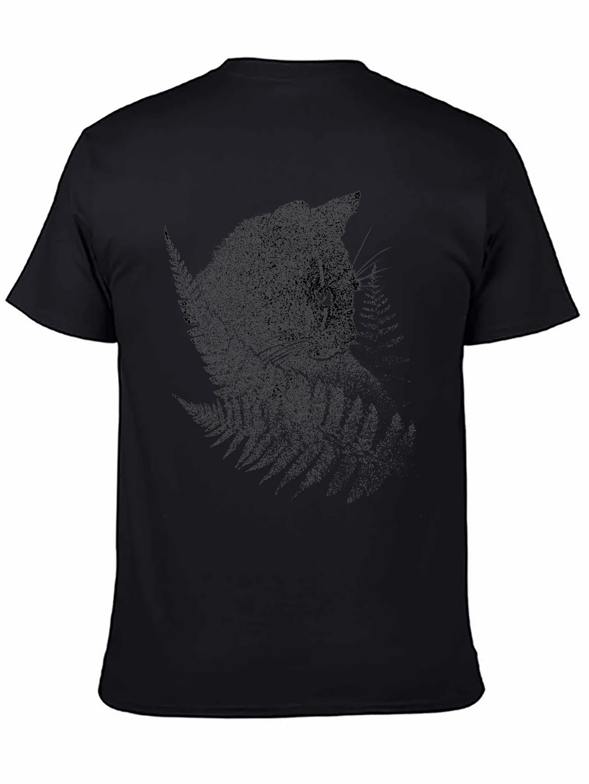 Black Cat & Fern Graphic Tee - Stylish Unisex T-Shirt product image 7