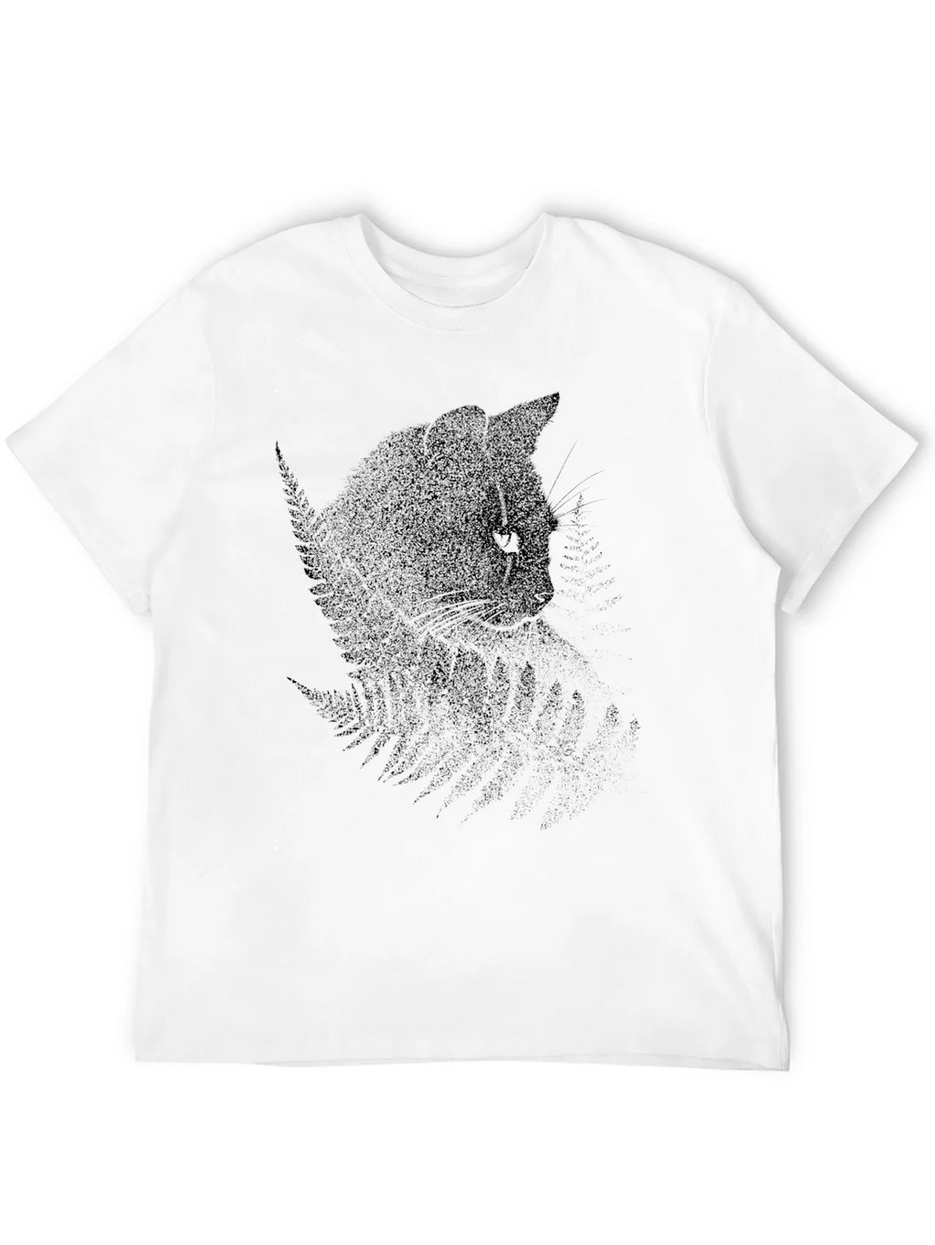 Black Cat & Fern Graphic Tee - Stylish Unisex T-Shirt product image 3