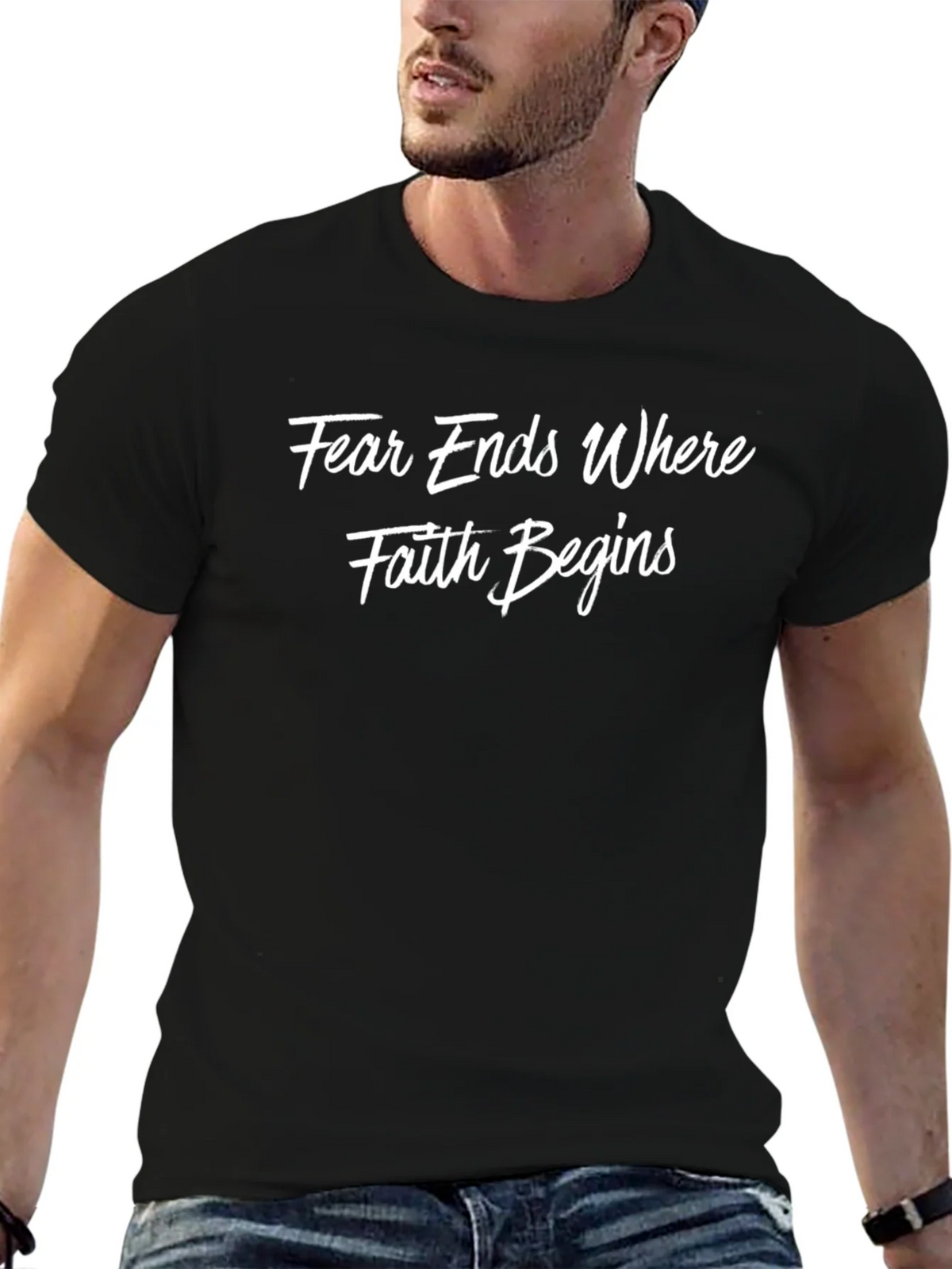 Faith Begins Graphic T-Shirt product image 6
