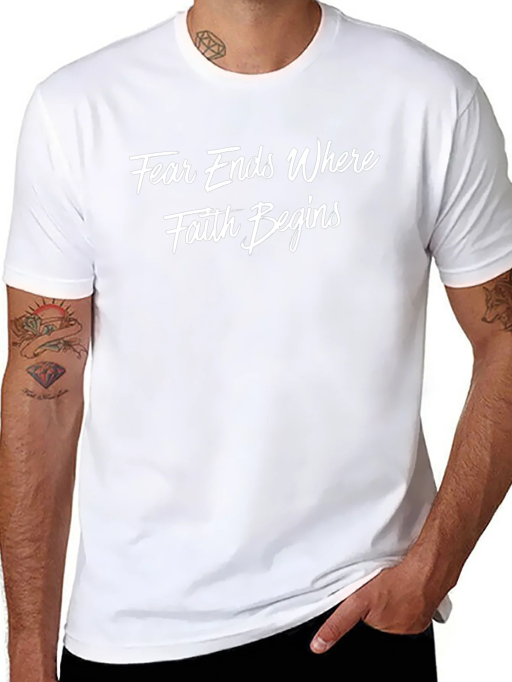 Faith Begins Graphic T-Shirt product image 7
