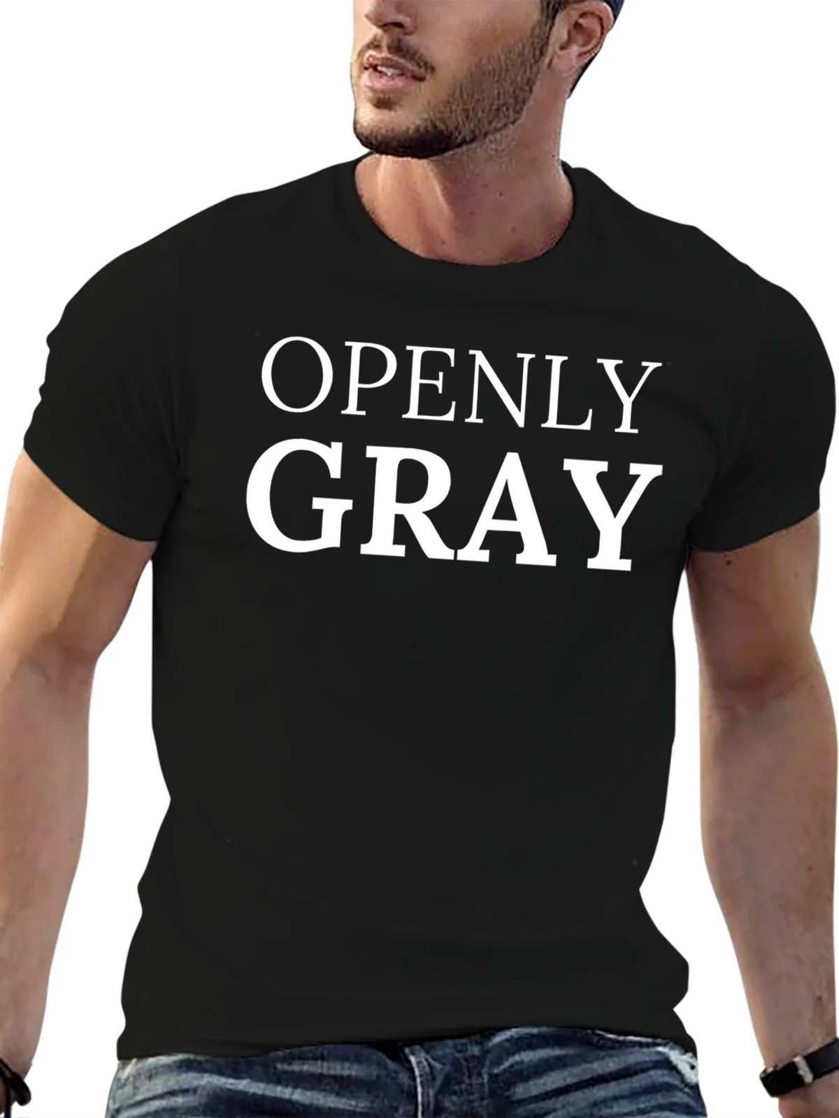 Openly Gray T-Shirt - Mens Black Crew Neck Tee product image 6