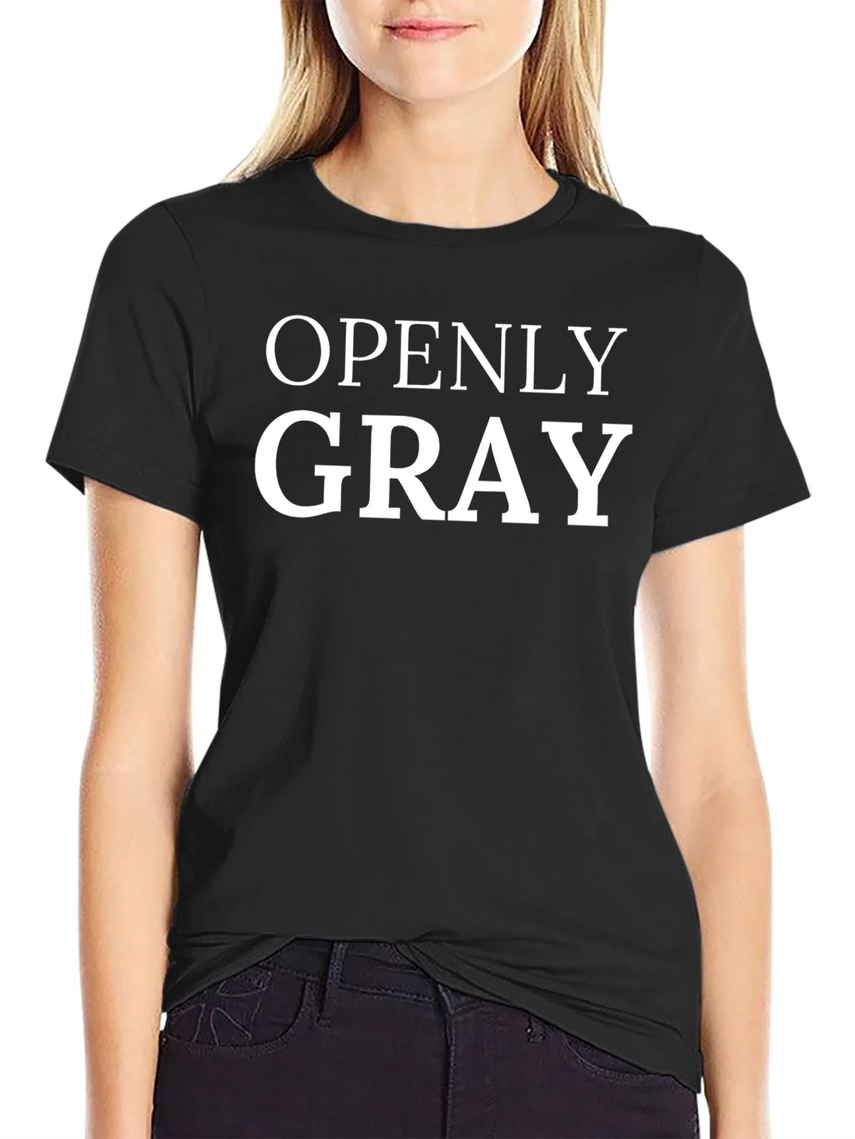 Openly Gray T-Shirt - Mens Black Crew Neck Tee product image 2