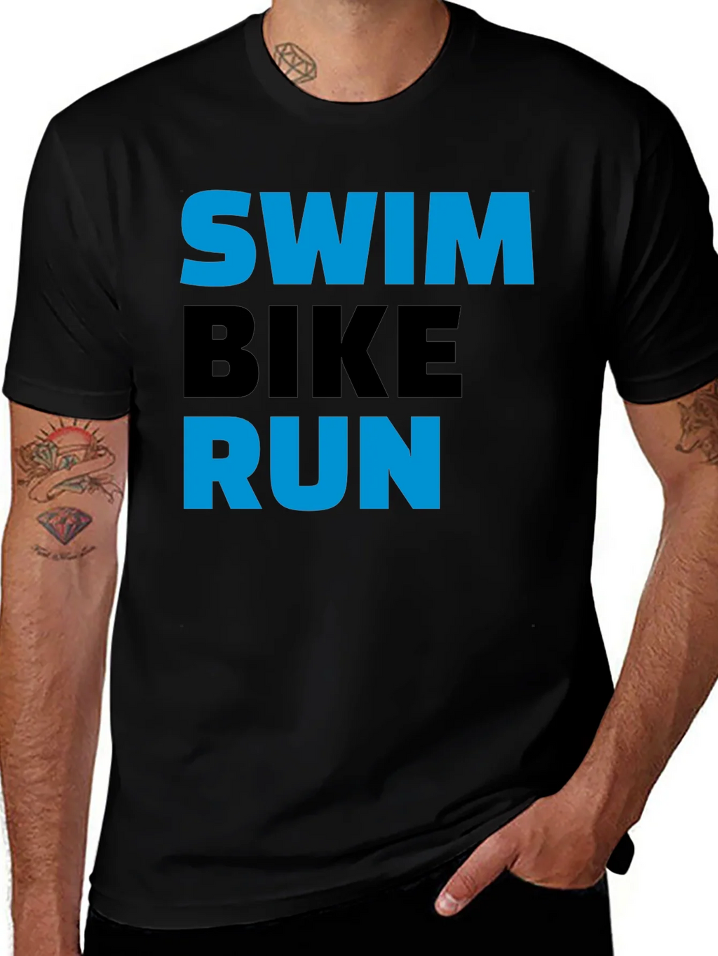 Swim Bike Run Triathlon T-Shirt - Sports Fitness Tee product image 1