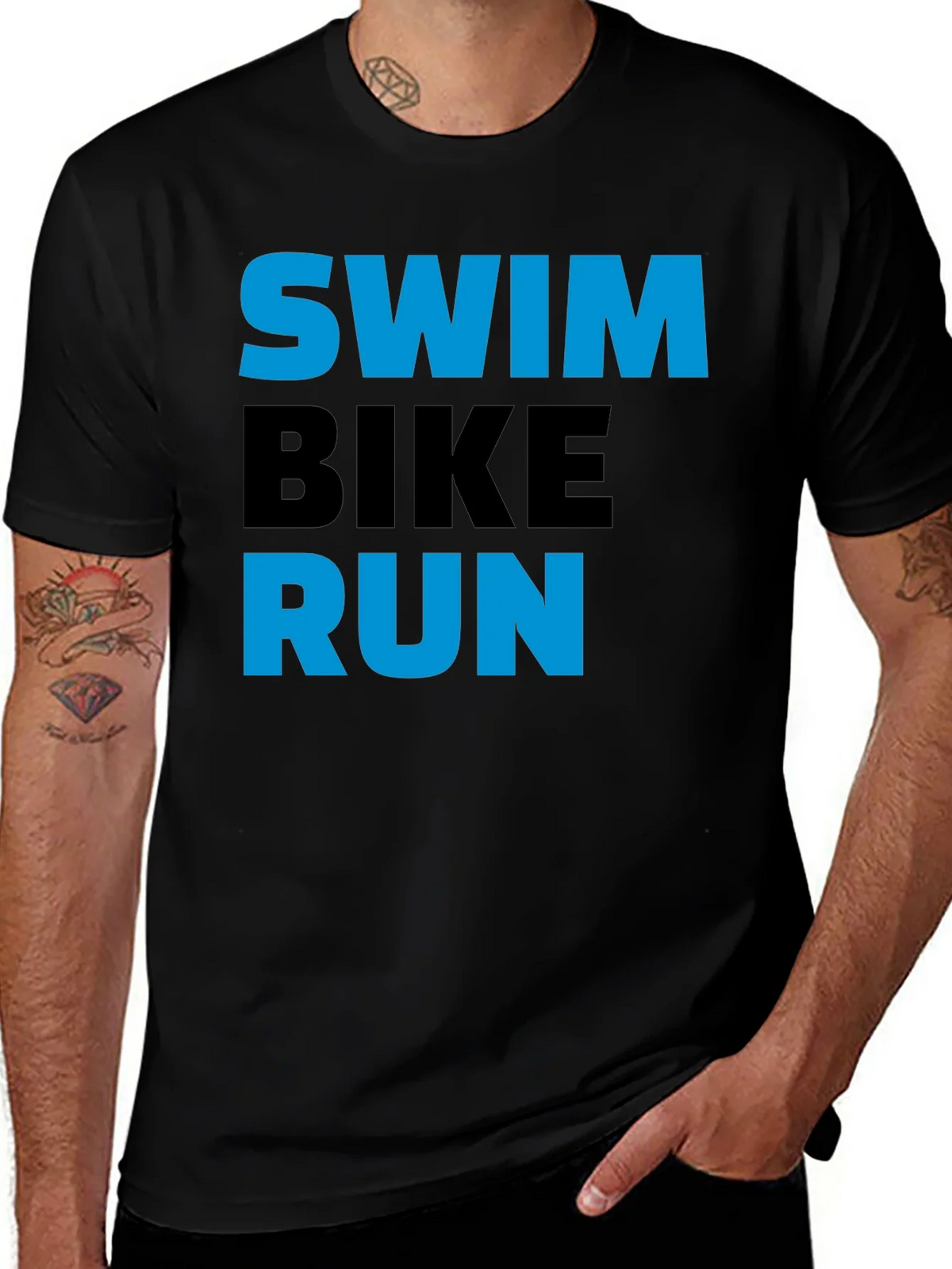 Swim Bike Run Triathlon T-Shirt - Sports Fitness Tee product image 1