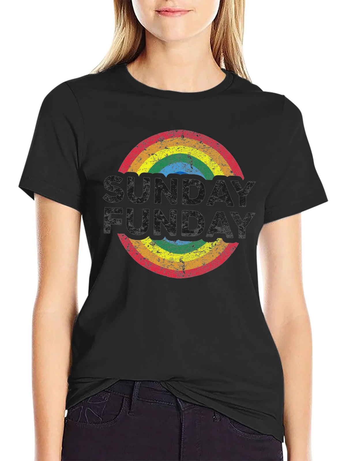 Retro Rainbow T-Shirt: Groovy Fun-Day Design product image 2