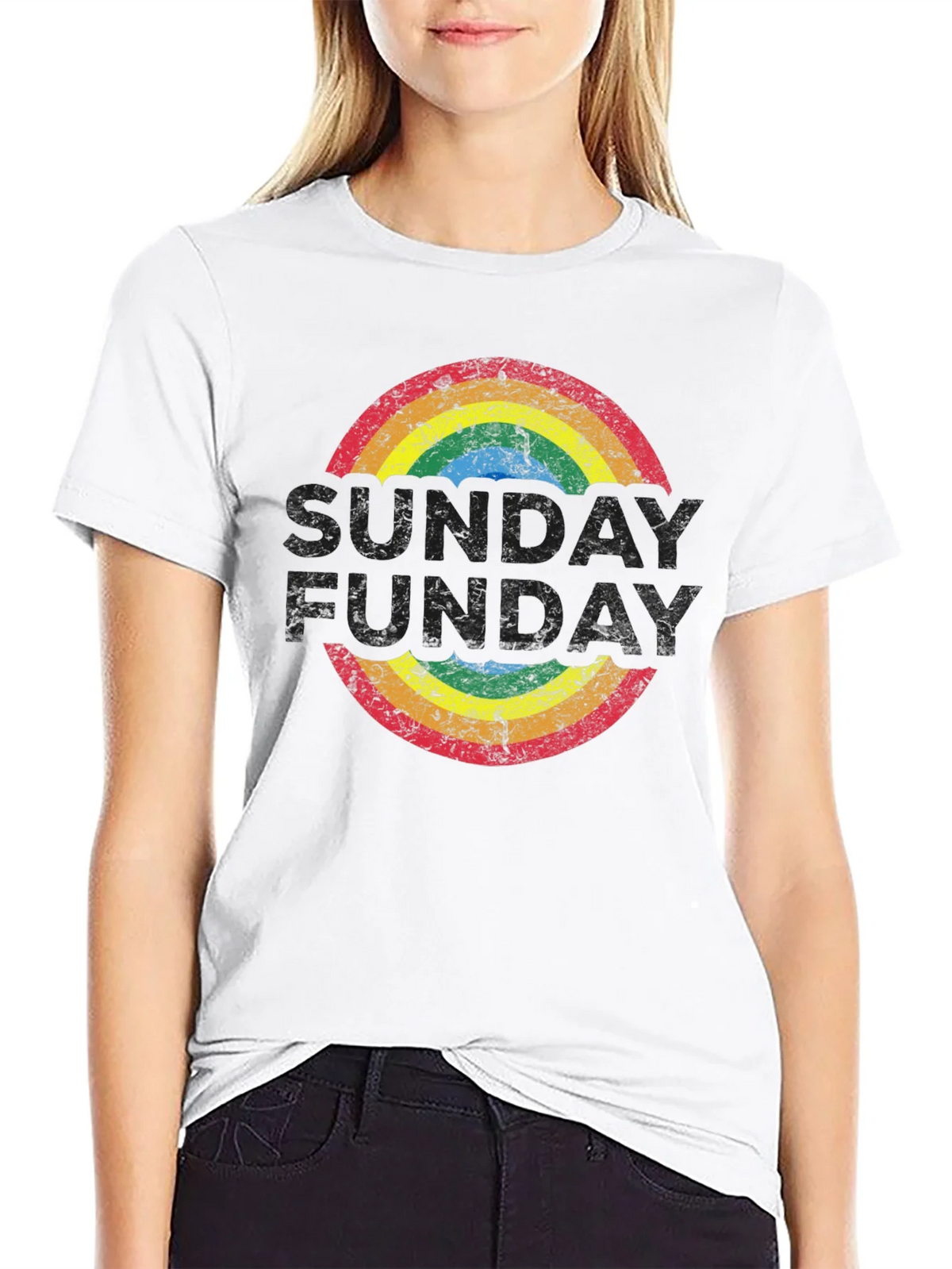 Retro Rainbow T-Shirt: Groovy Fun-Day Design product image 8