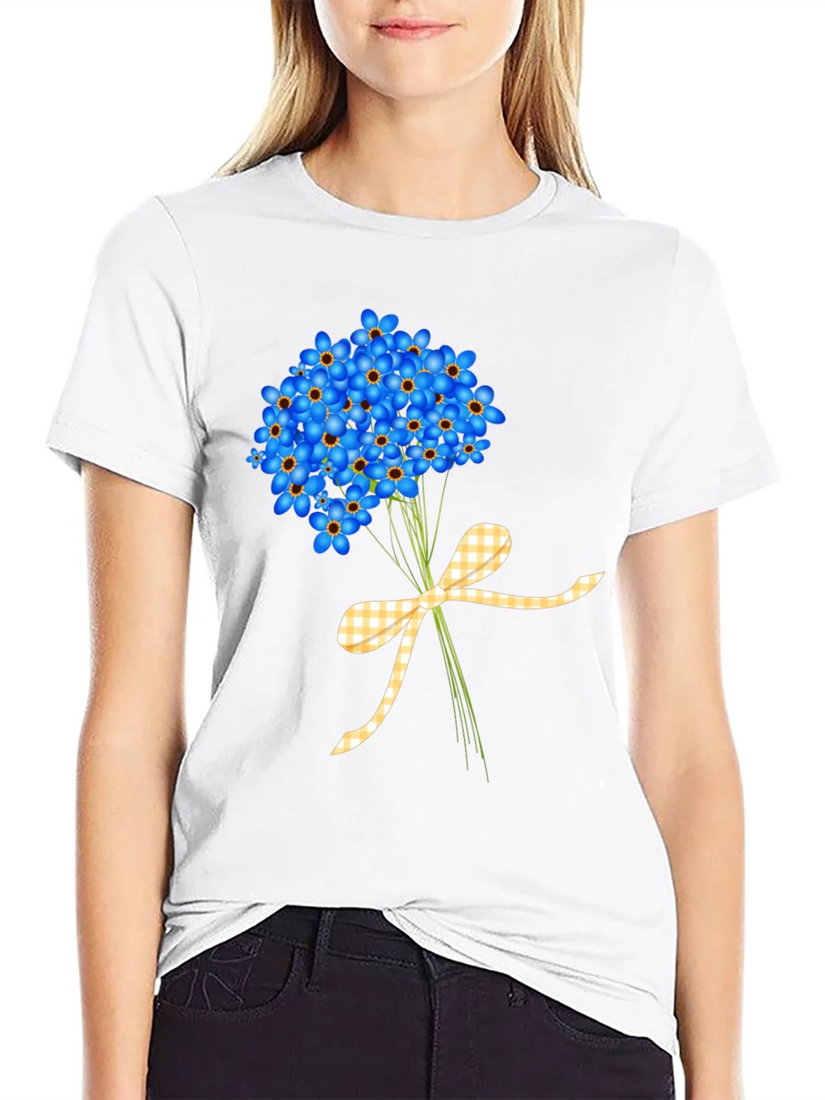 Floral Bouquet Graphic Tee - Forget-Me-Nots product image 8