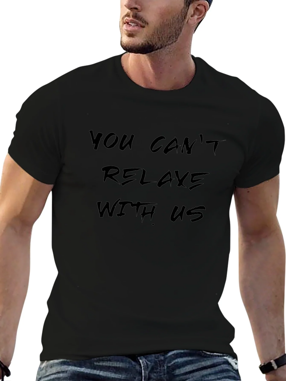 Edgy You Cant Relaxe Black T-Shirt product image 6