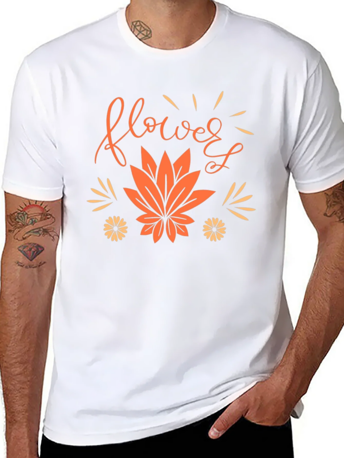 Flower Leaf Graphic Black Tee product image 7