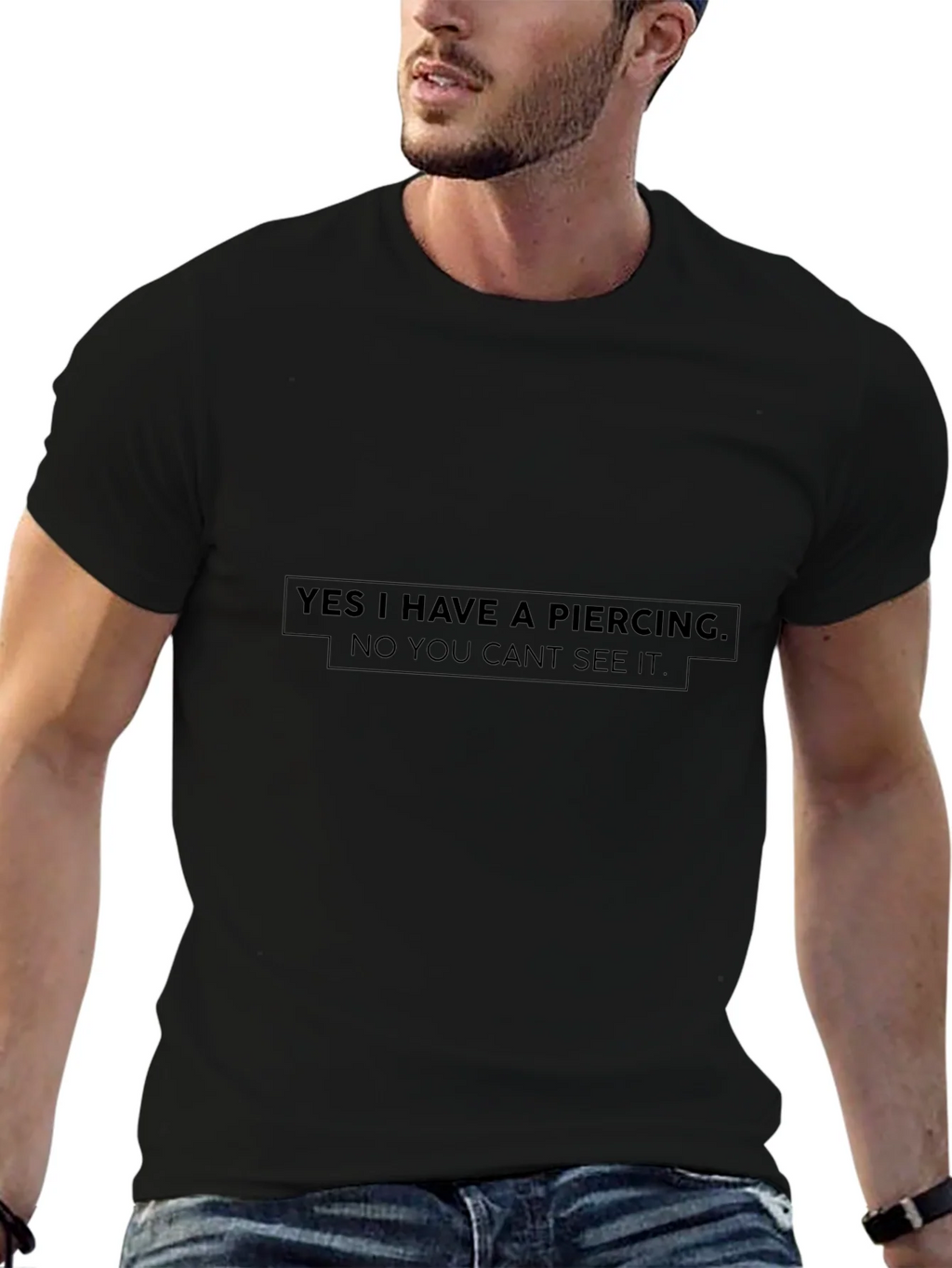 Funny Piercing Statement Black T-Shirt product image 9