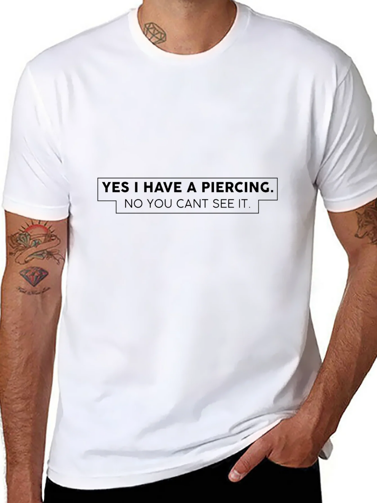 Funny Piercing Statement Black T-Shirt product image 10