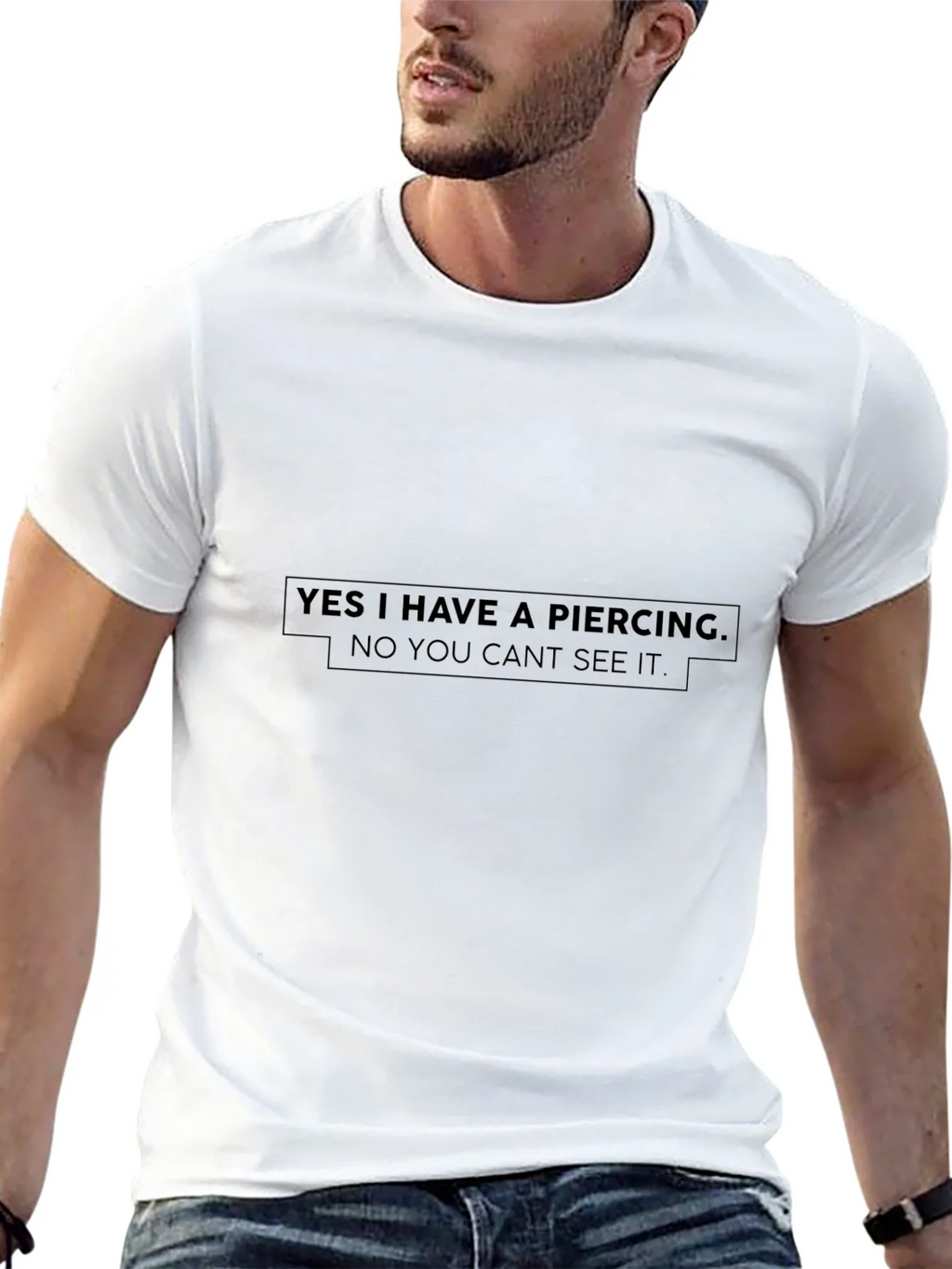 Funny Piercing Statement Black T-Shirt product image 4