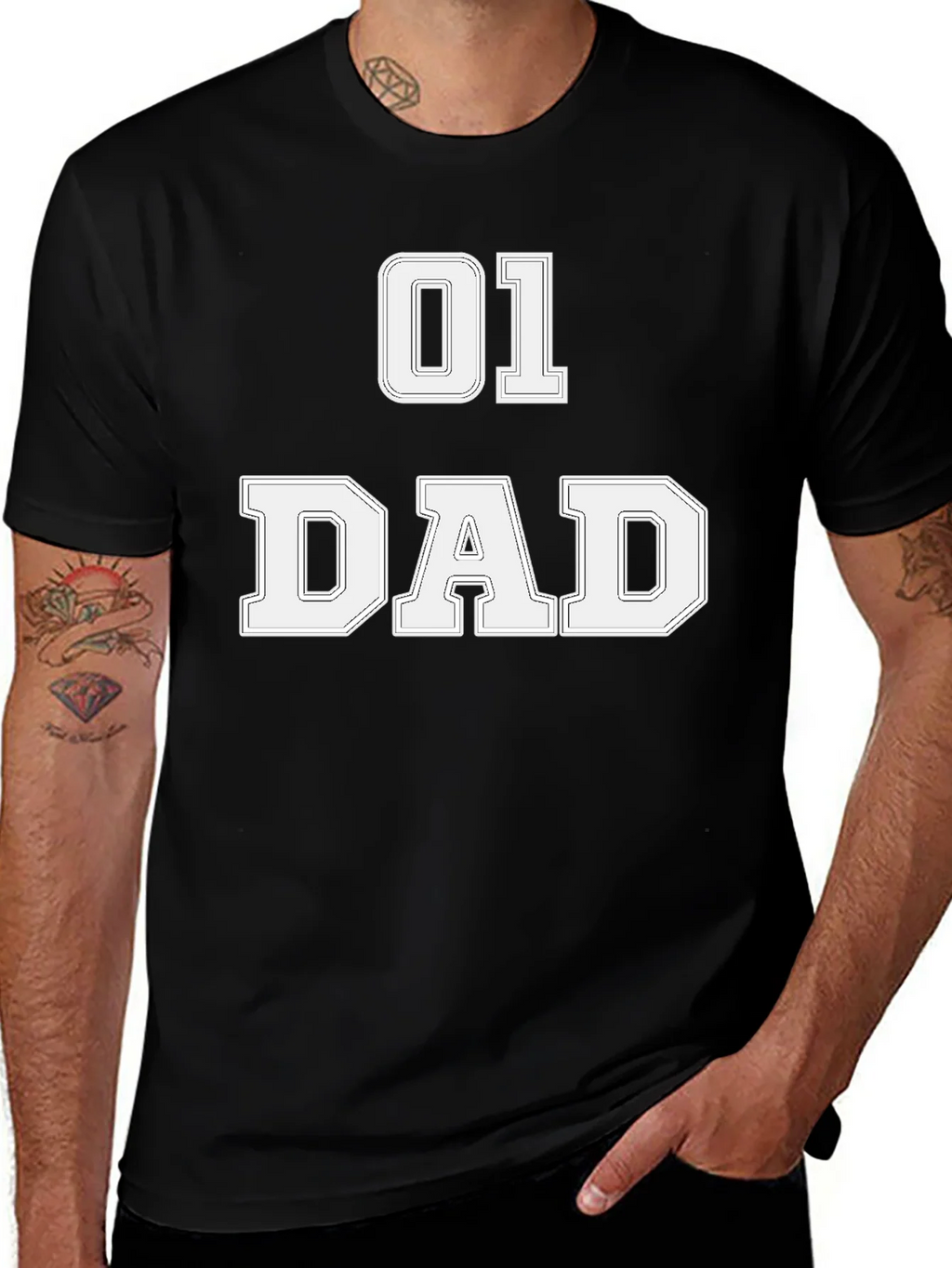 01 Dad T-Shirt - Black Graphic Tee for Fathers product image 1