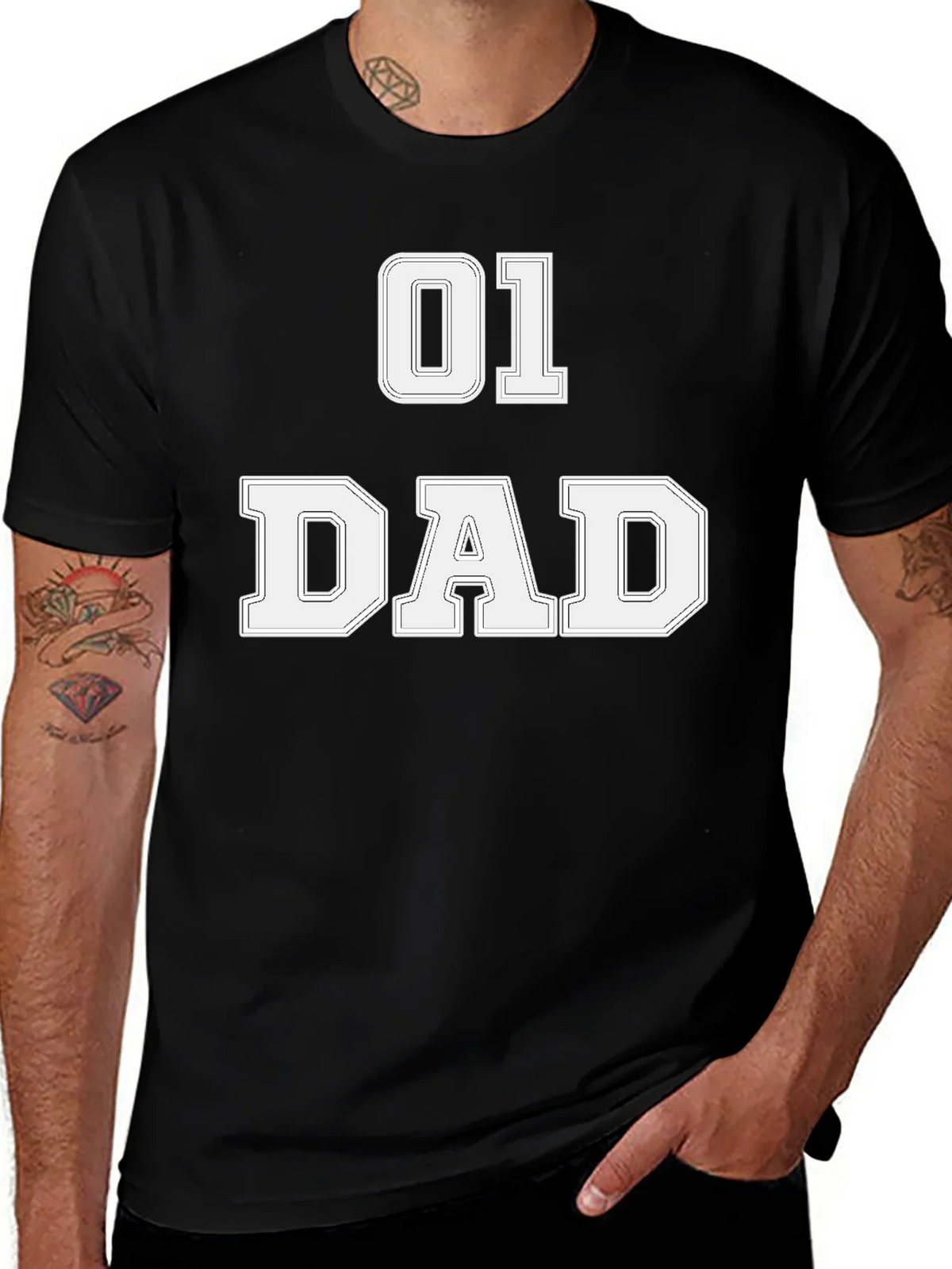 01 Dad T-Shirt - Black Graphic Tee for Fathers product image 1