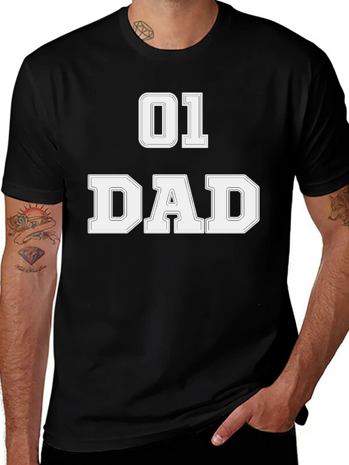01 Dad T-Shirt - Black Graphic Tee for Fathers product image 1