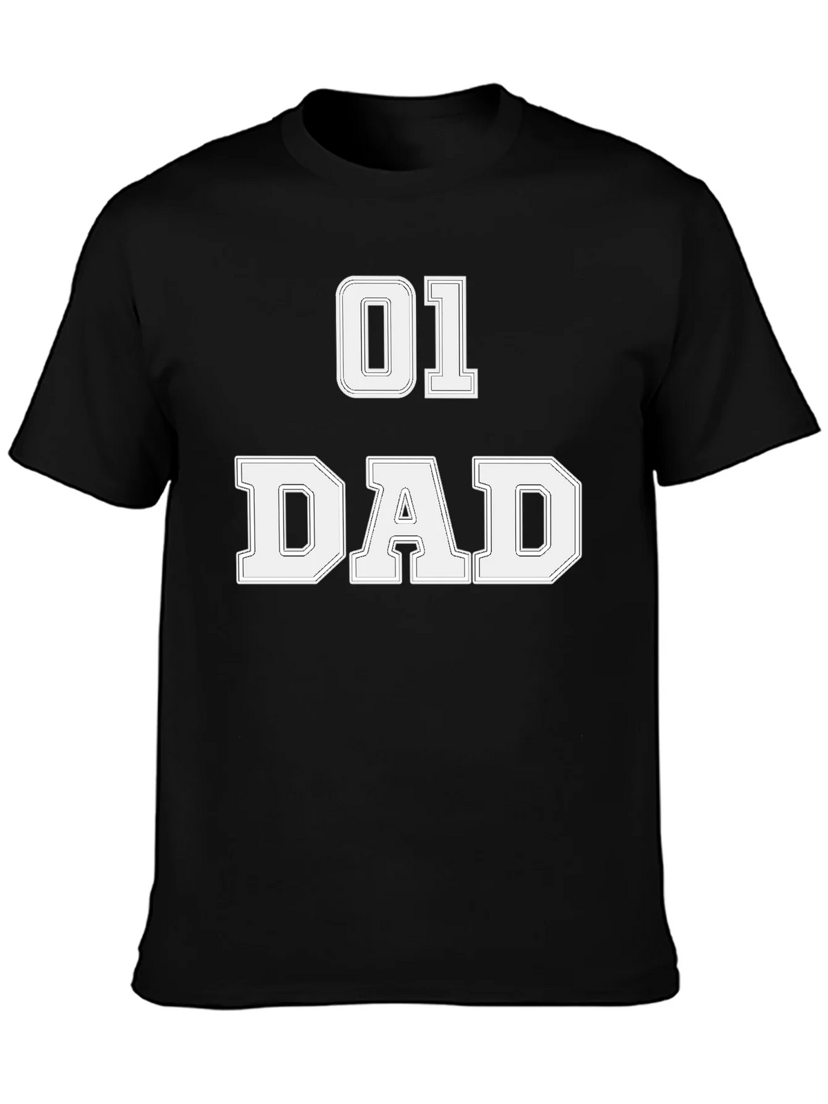01 Dad T-Shirt - Black Graphic Tee for Fathers product image 3