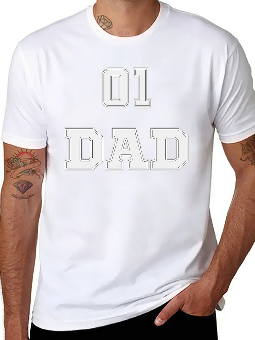 01 Dad T-Shirt - Black Graphic Tee for Fathers product image 7