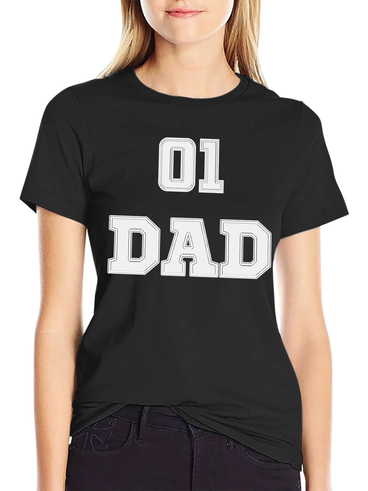 01 Dad T-Shirt - Black Graphic Tee for Fathers product image 2