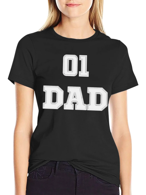 01 Dad T-Shirt - Black Graphic Tee for Fathers product image 2