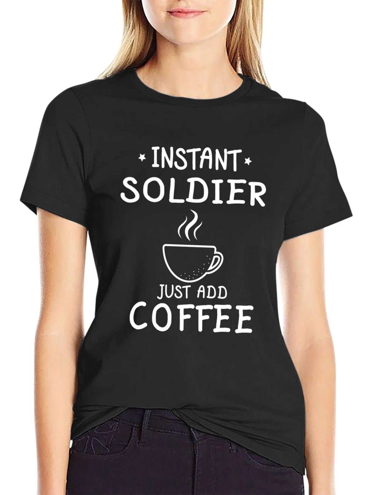 Instant Soldier - Add Coffee T-Shirt - Funny Graphic Tee product image 2