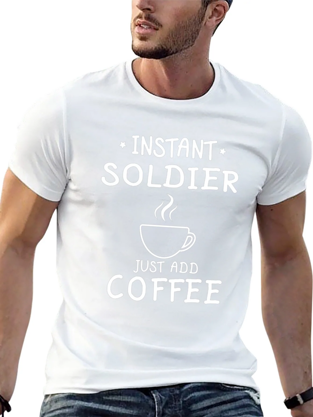 Instant Soldier - Add Coffee T-Shirt - Funny Graphic Tee product image 12