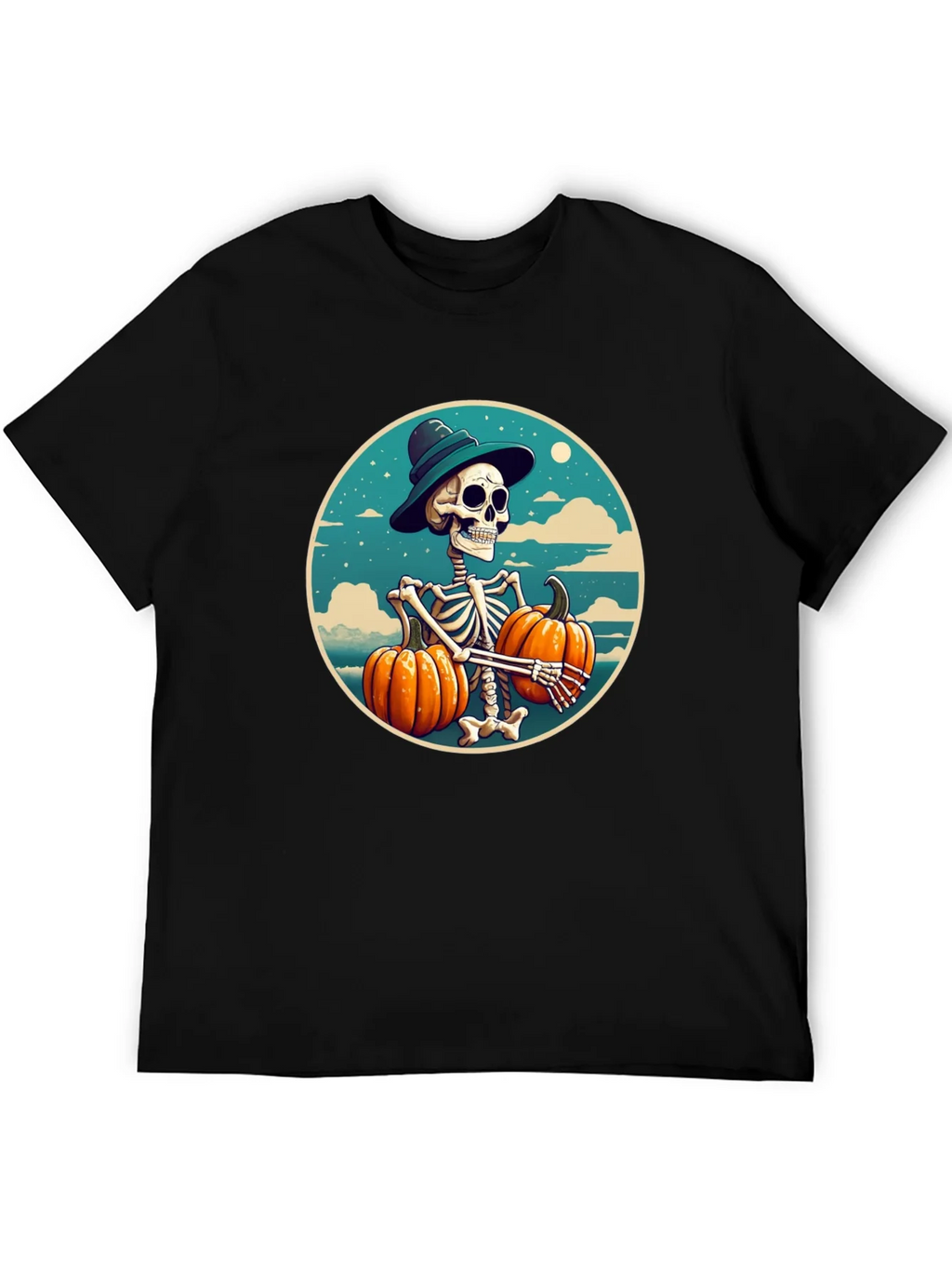 Skeleton Pumpkin T-Shirt - Halloween Graphic Tee product image 5