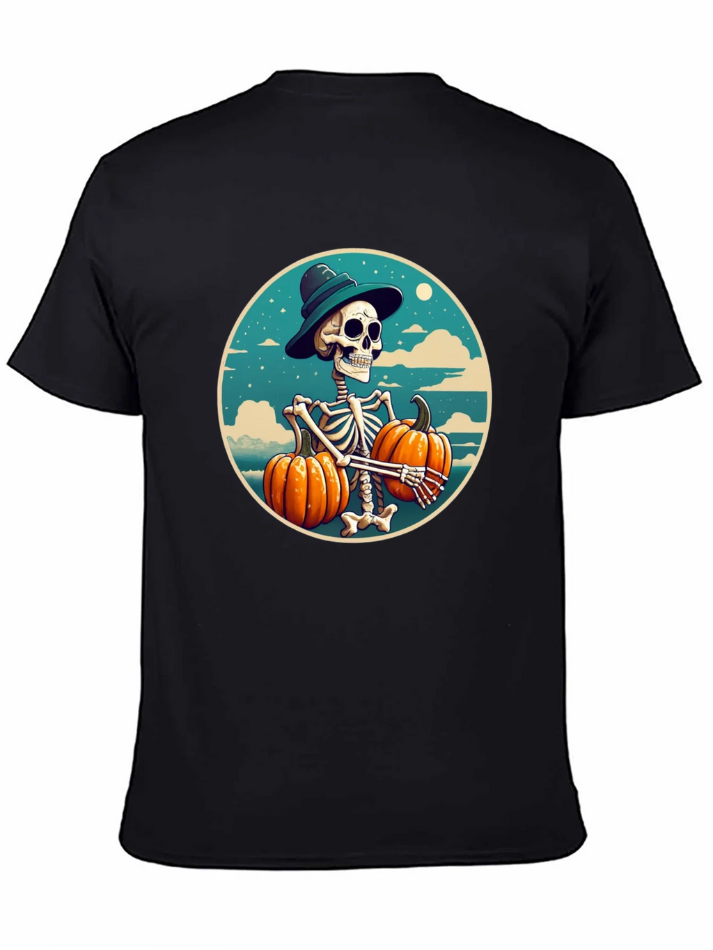 Skeleton Pumpkin T-Shirt - Halloween Graphic Tee product image 4