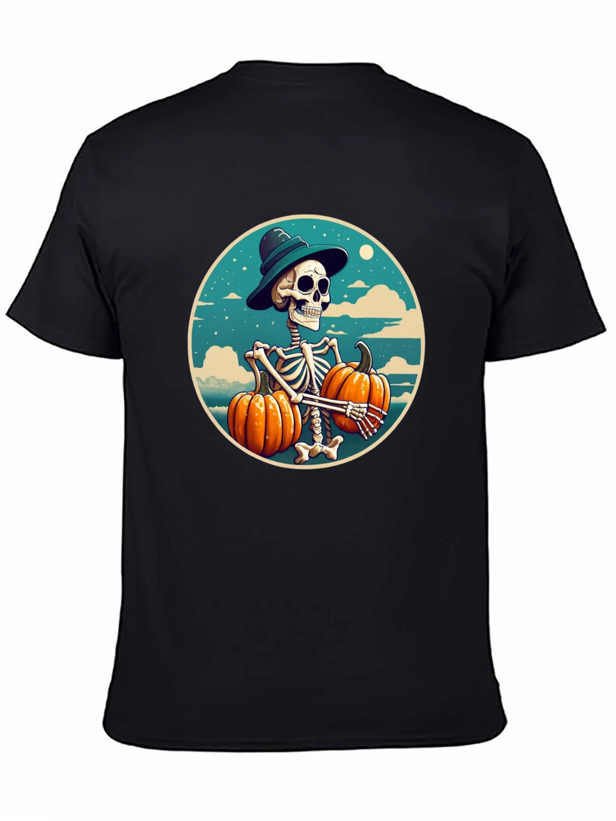 Skeleton Pumpkin T-Shirt - Halloween Graphic Tee product image 4
