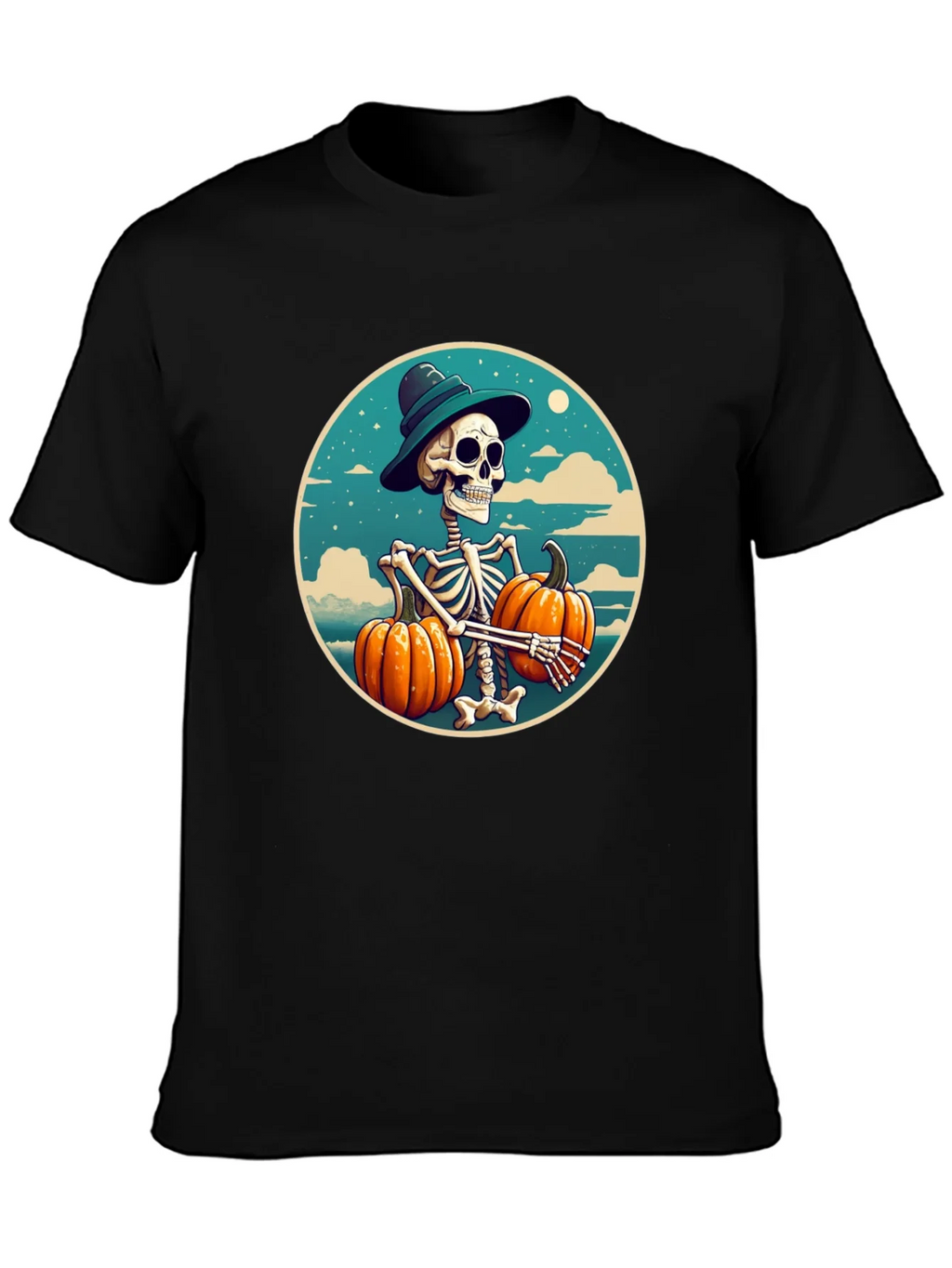 Skeleton Pumpkin T-Shirt - Halloween Graphic Tee product image 3