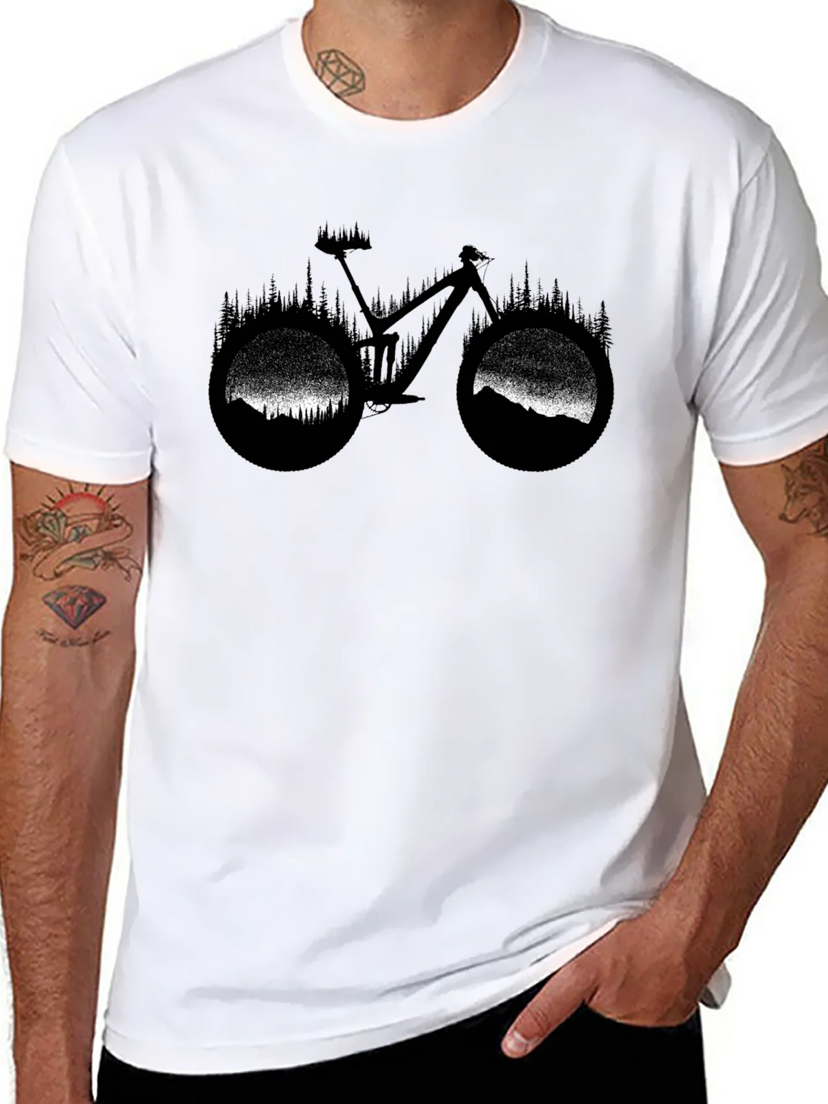 Mountain Bike Silhouette Graphic T-Shirt - Black product image 10