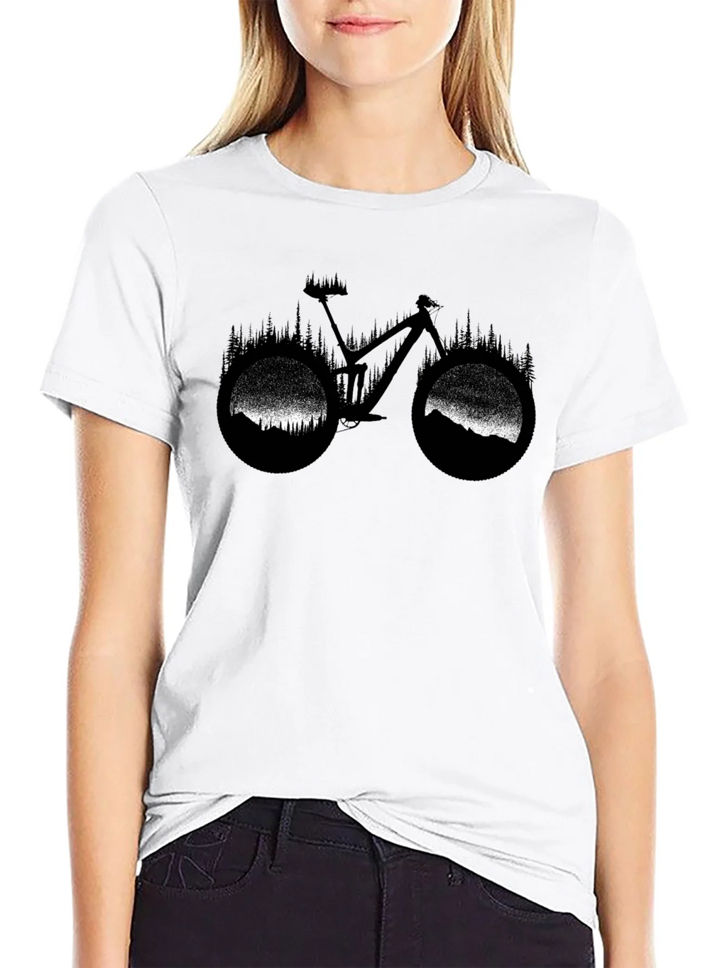 Mountain Bike Silhouette Graphic T-Shirt - Black product image 11