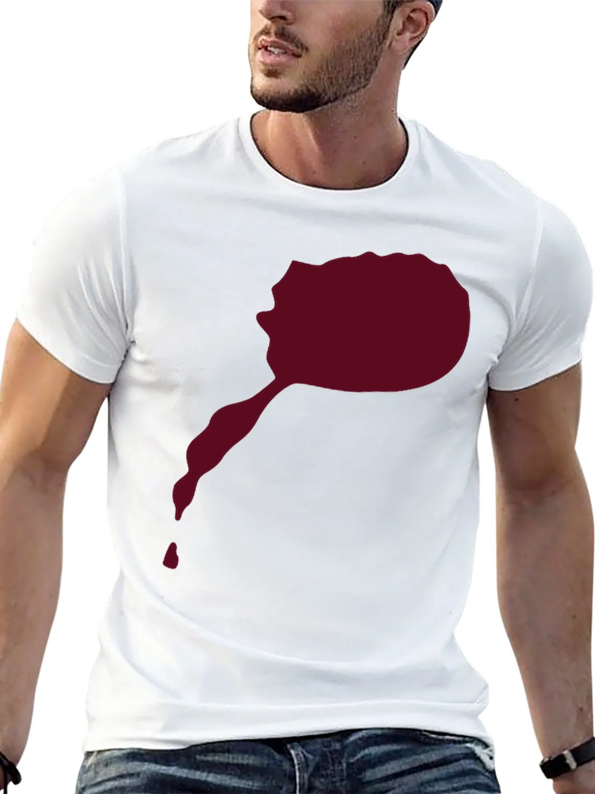 Maroon Splatter Graphic Tee - Mens Black T-Shirt product image 4